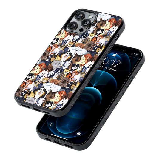 Puppy Party Pattern 2D Rubber Phone Case