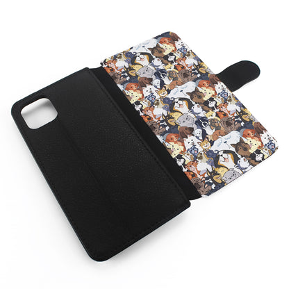 Puppy Party Pattern Flip Wallet Phone Case