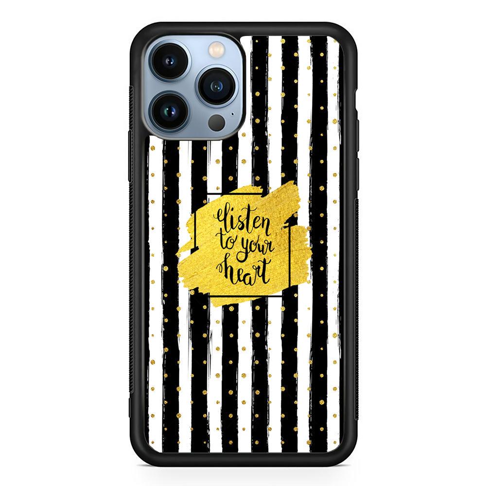 Quote Love The Voice of Heart iPhone 14 Pro Case-Rubber Black (2D Case)-Oxvistore