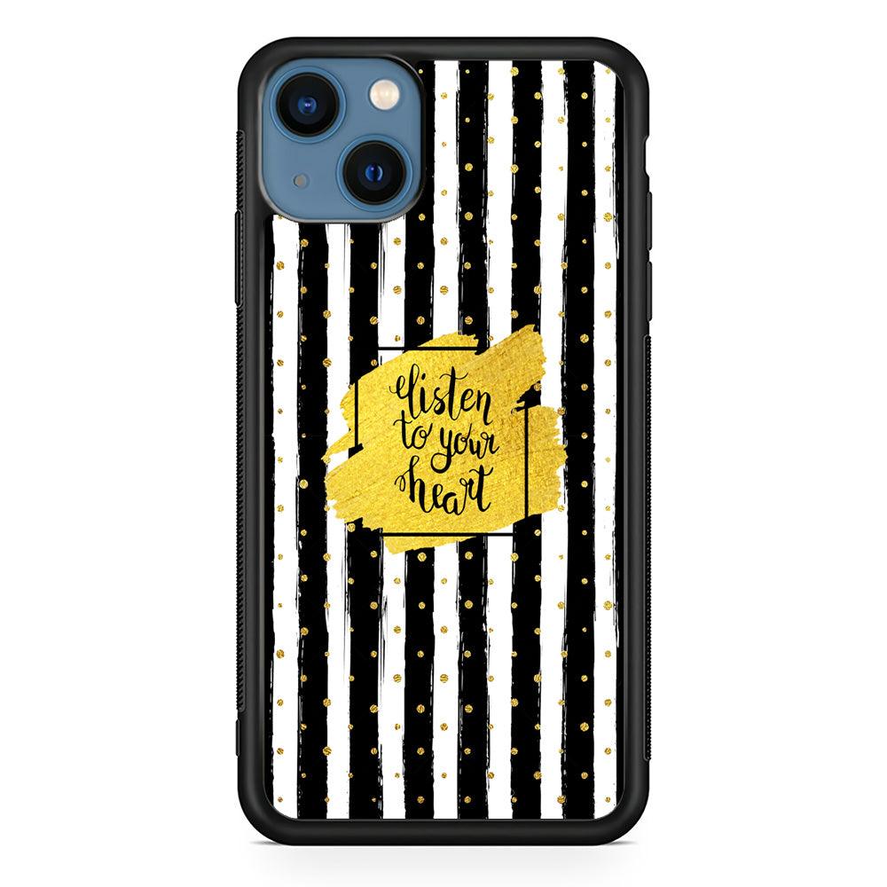 Quote Love The Voice of Heart iPhone 14 Case-Rubber Black (2D Case)-Oxvistore