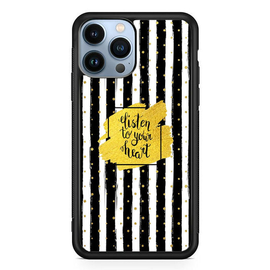 Quote Love The Voice of Heart iPhone 13 Pro Max Case-Rubber Black (2D Case)-Oxvistore