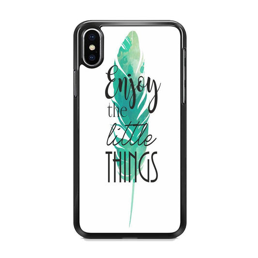 Quote Just Little Things iPhone X Case-Rubber Black (2D Case)-Oxvistore