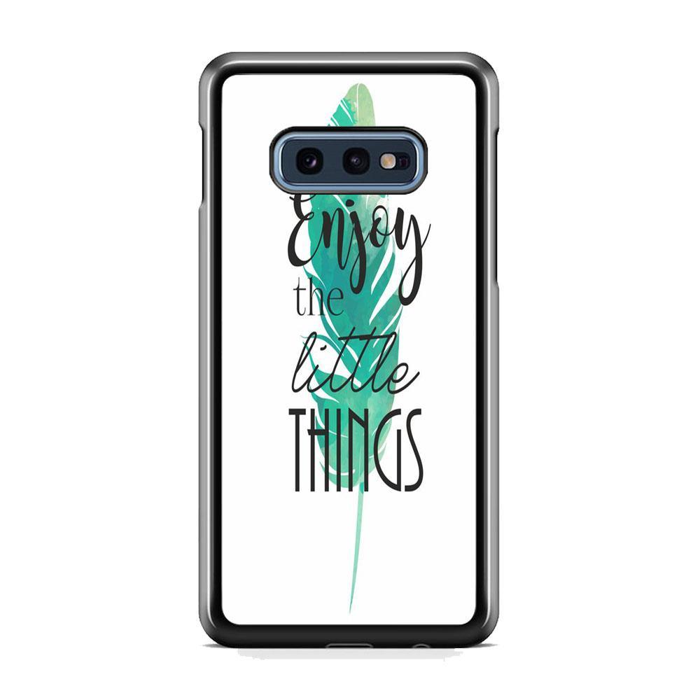 Quote Just Little Things Samsung Galaxy S10E Case-Rubber Black (2D Case)-Oxvistore