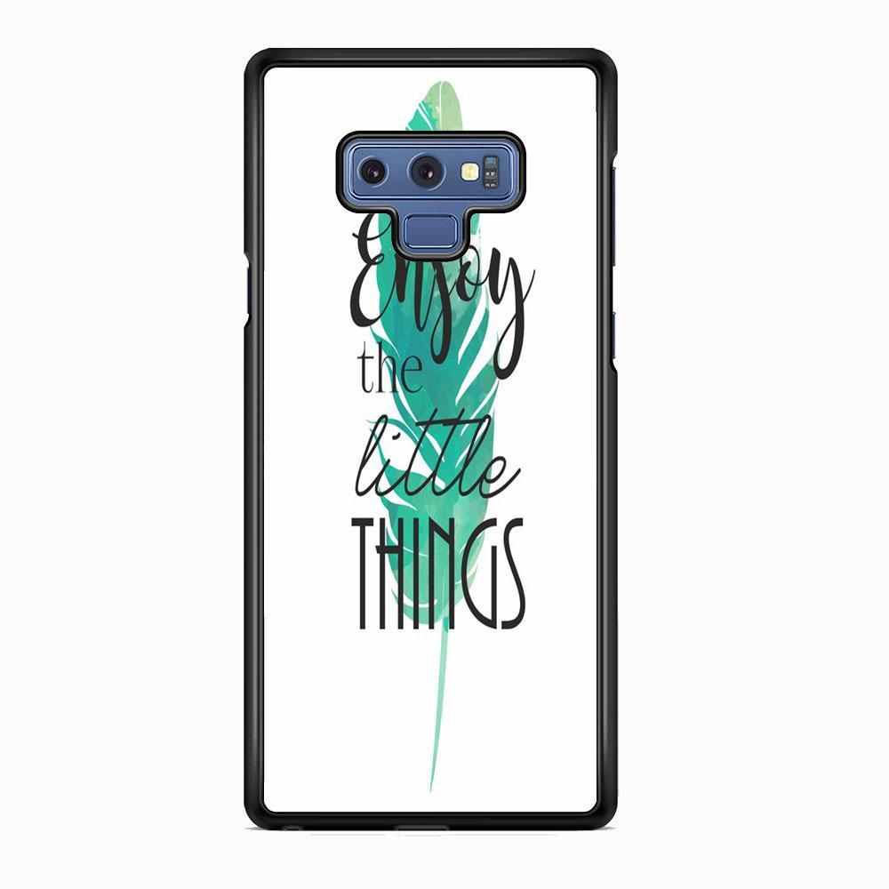 Quote Just Little Things Samsung Galaxy Note 9 Case-Rubber Black (2D Case)-Oxvistore
