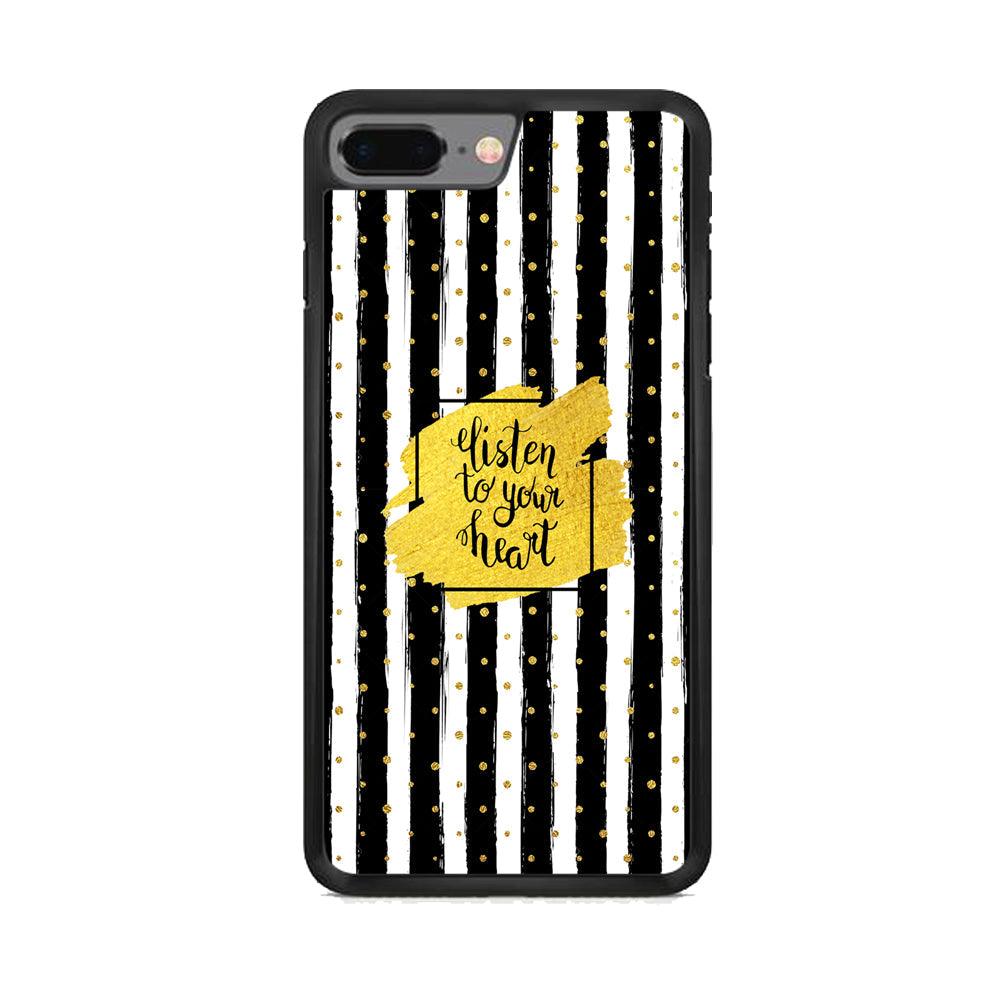 Quote Love The Voice of Heart iPhone 8 Plus Case-Rubber Black (2D Case)-Oxvistore