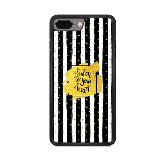 Quote Love The Voice of Heart iPhone 8 Plus Case-Rubber Black (2D Case)-Oxvistore