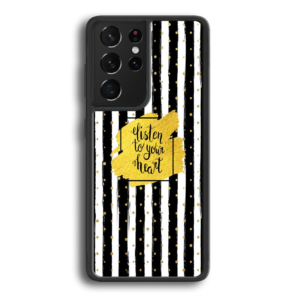 Quote Love The Voice of Heart Samsung Galaxy S22 Ultra Case-Rubber Black (2D Case)-Oxvistore