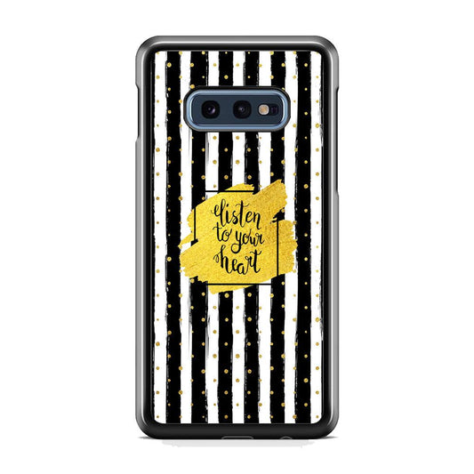 Quote Love The Voice of Heart Samsung Galaxy S10E Case-Rubber Black (2D Case)-Oxvistore