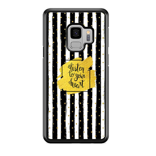 Quote Love The Voice of Heart Samsung Galaxy S9 Case-Rubber Black (2D Case)-Oxvistore