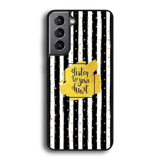 Quote Love The Voice of Heart Samsung Galaxy S22 Case-Rubber Black (2D Case)-Oxvistore