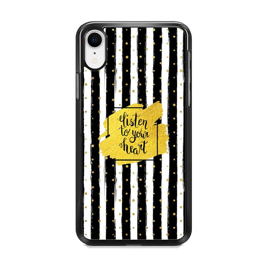 Quote Love The Voice of Heart iPhone XR Case-Rubber Black (2D Case)-Oxvistore