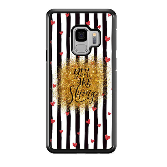 Quote Love of Strong Society Samsung Galaxy S9 Case-Rubber Black (2D Case)-Oxvistore