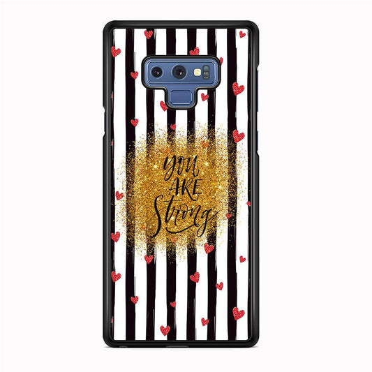 Quote Love of Strong Society Samsung Galaxy Note 9 Case-Rubber Black (2D Case)-Oxvistore