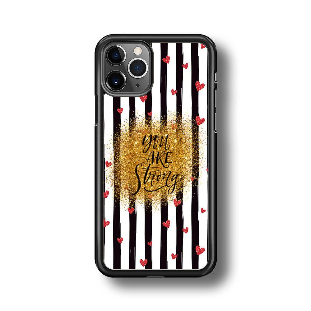 Quote Love of Strong Society iPhone 11 Pro Case-Rubber White (2D Case)-Oxvistore