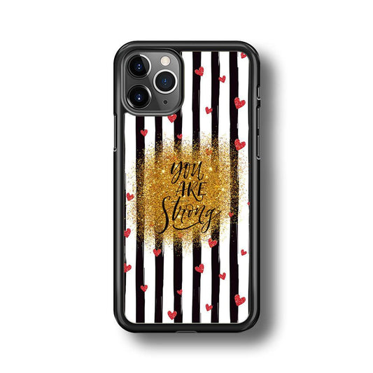 Quote Love of Strong Society iPhone 11 Pro Case-Rubber White (2D Case)-Oxvistore