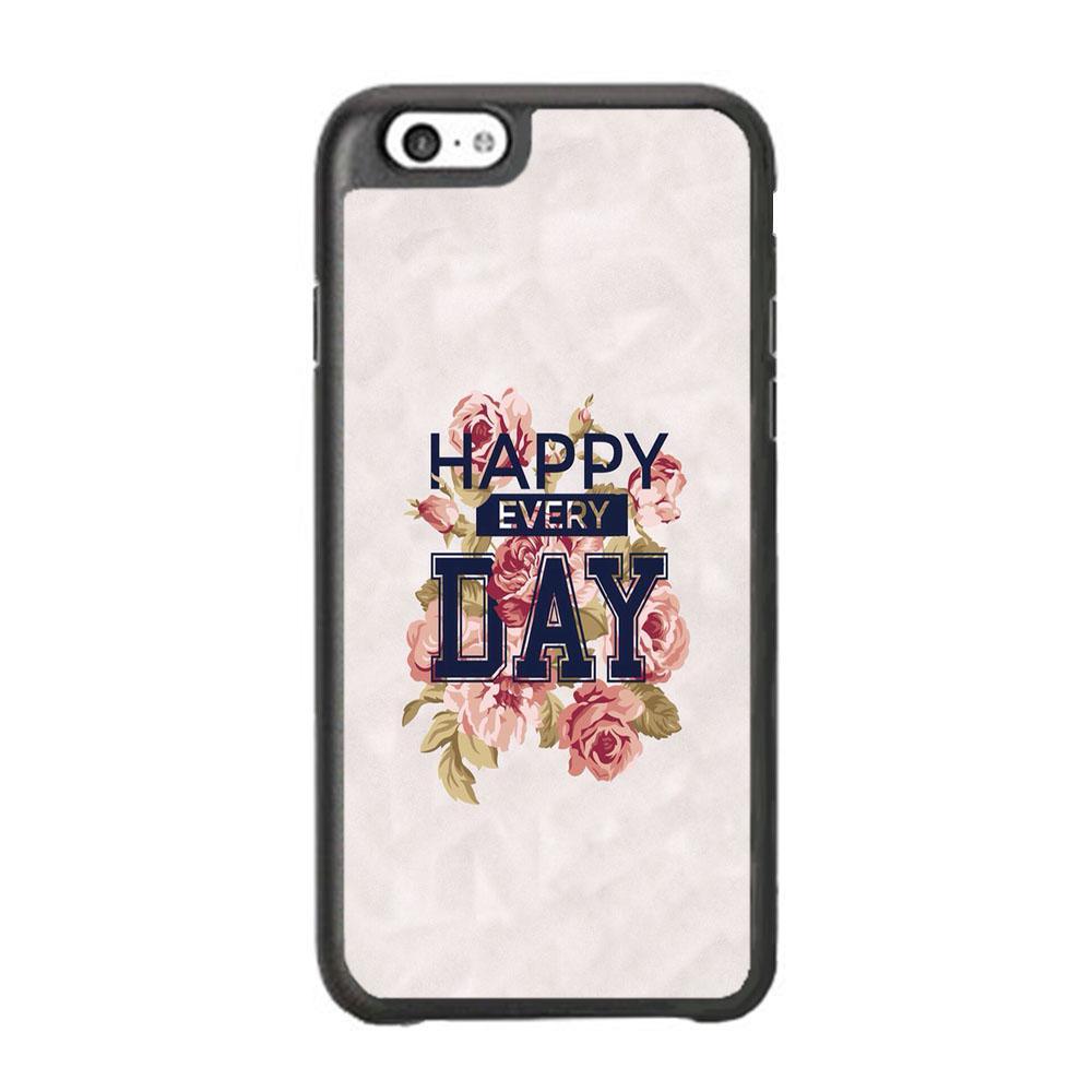 Quote Simple Happiness iPhone 6 Plus | 6s Plus Case-Rubber Black (2D Case)-Oxvistore