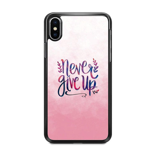Quotes Pink Life iPhone X Case-Rubber Black (2D Case)-Oxvistore