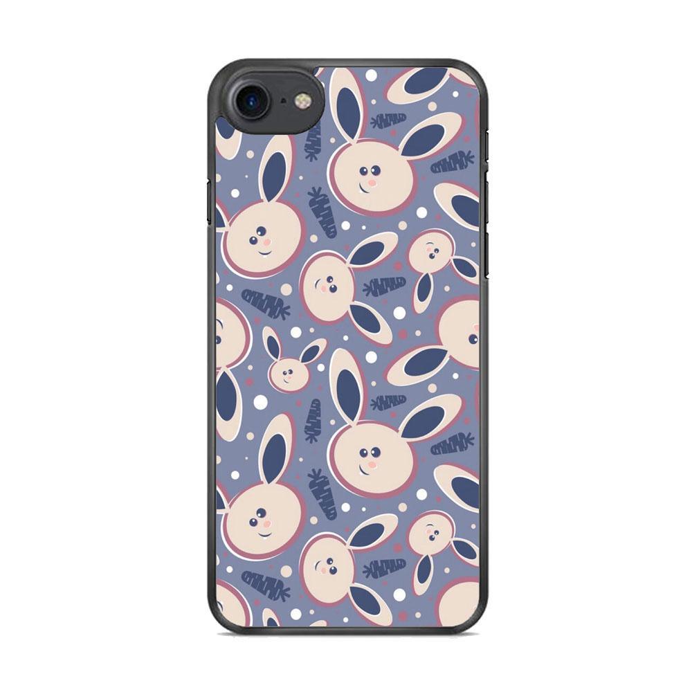 Rabbit Collage Backdrop iPhone 7 Case-Rubber Black (2D Case)-Oxvistore