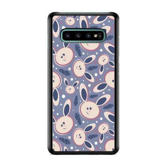 Rabbit Collage Backdrop Samsung Galaxy S10 Case-Rubber Black (2D Case)-Oxvistore