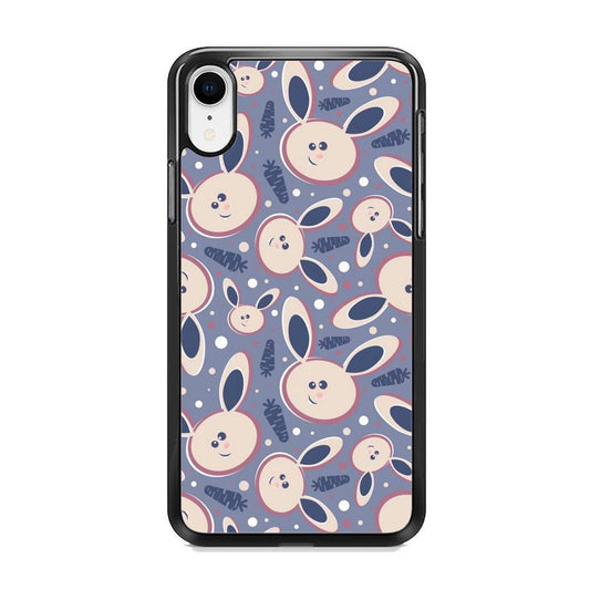 Rabbit Collage Backdrop iPhone XR Case-Rubber Black (2D Case)-Oxvistore