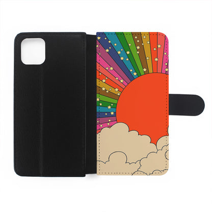 Rainbow 70s Sunset Flip Wallet Phone Case