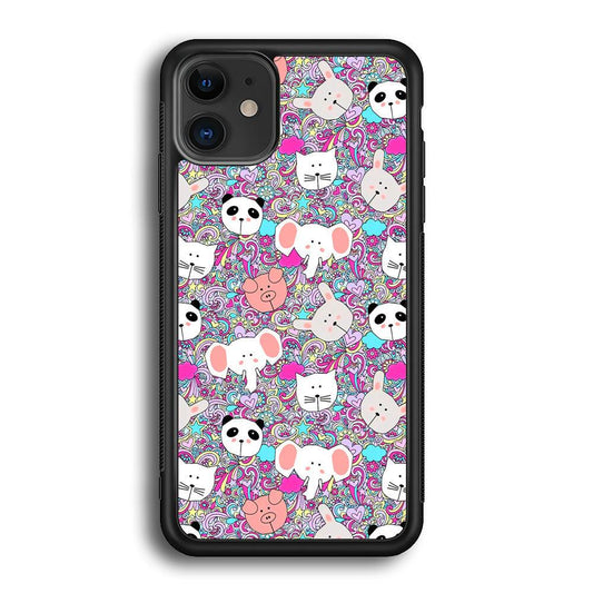Rainbow Life of Animal iPhone 11 Case-Rubber Black (2D Case)-Oxvistore