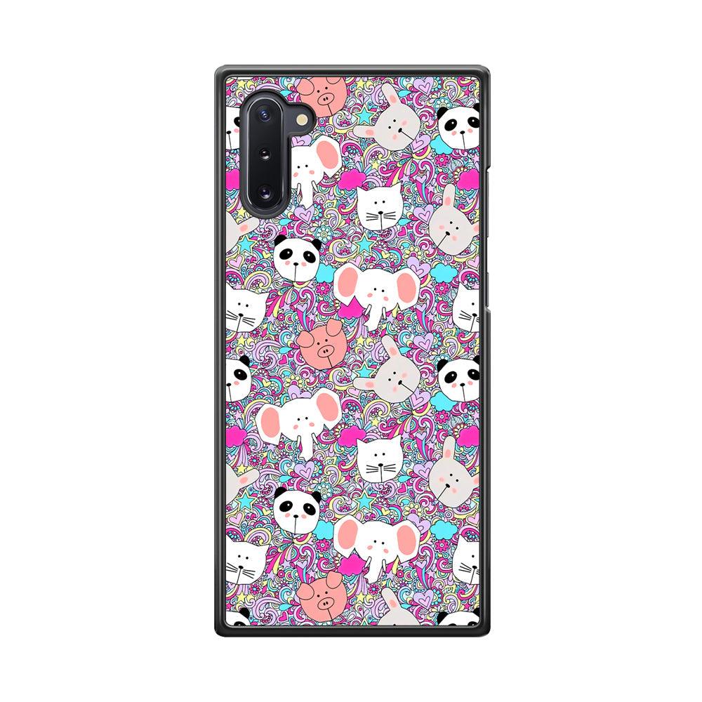 Rainbow Life of Animal Samsung Galaxy Note 10 Case-Rubber Black (2D Case)-Oxvistore