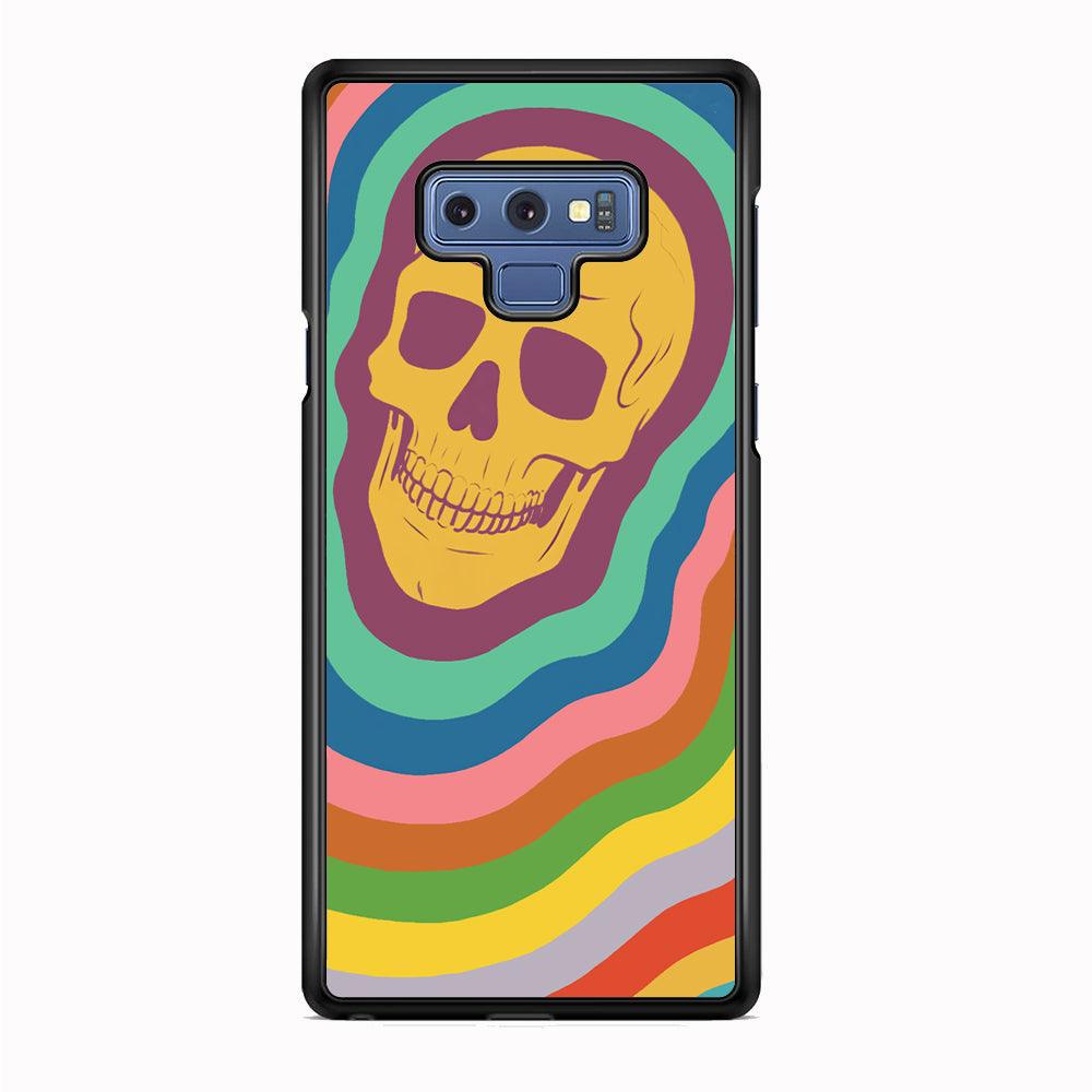 Rainbow Smily Skull Samsung Galaxy Note 9 Case-Rubber Black (2D Case)-Oxvistore