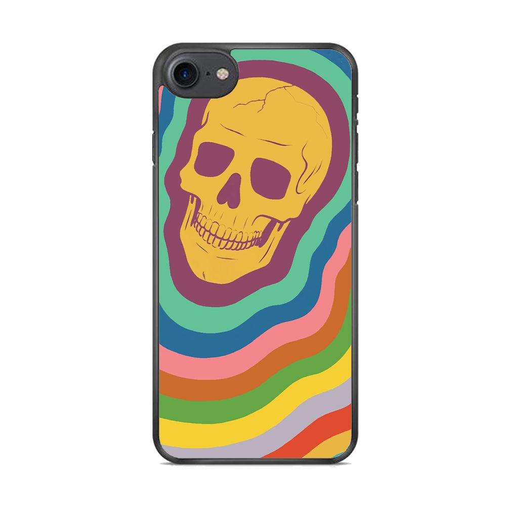 Rainbow Smily Skull iPhone 7 Case-Rubber Black (2D Case)-Oxvistore