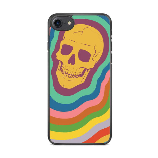 Rainbow Smily Skull iPhone 7 Case-Rubber Black (2D Case)-Oxvistore