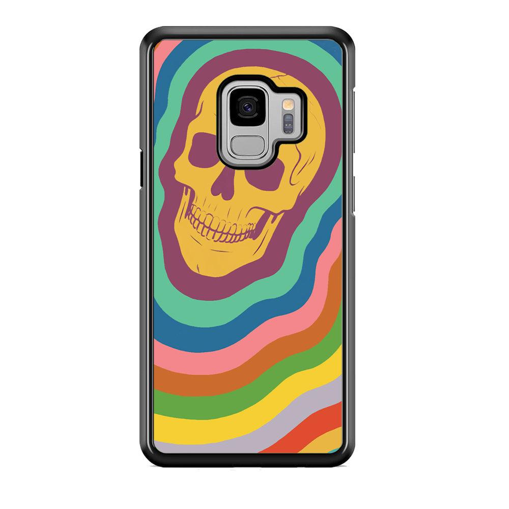 Rainbow Smily Skull Samsung Galaxy S9 Case-Rubber Black (2D Case)-Oxvistore