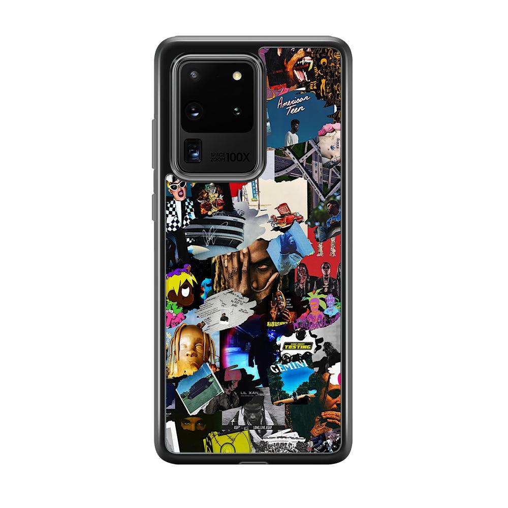 Rap Music Frame Work Samsung Galaxy S20 Ultra Case-Rubber Black (2D Case)-Oxvistore