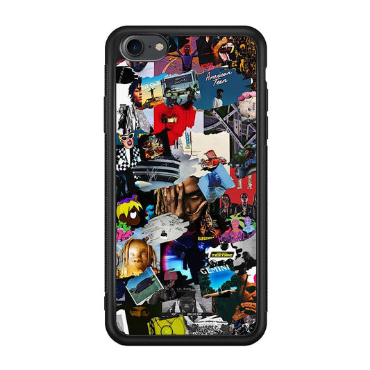 Rap Music Frame Work iPhone 7 Case-Rubber Black (2D Case)-Oxvistore