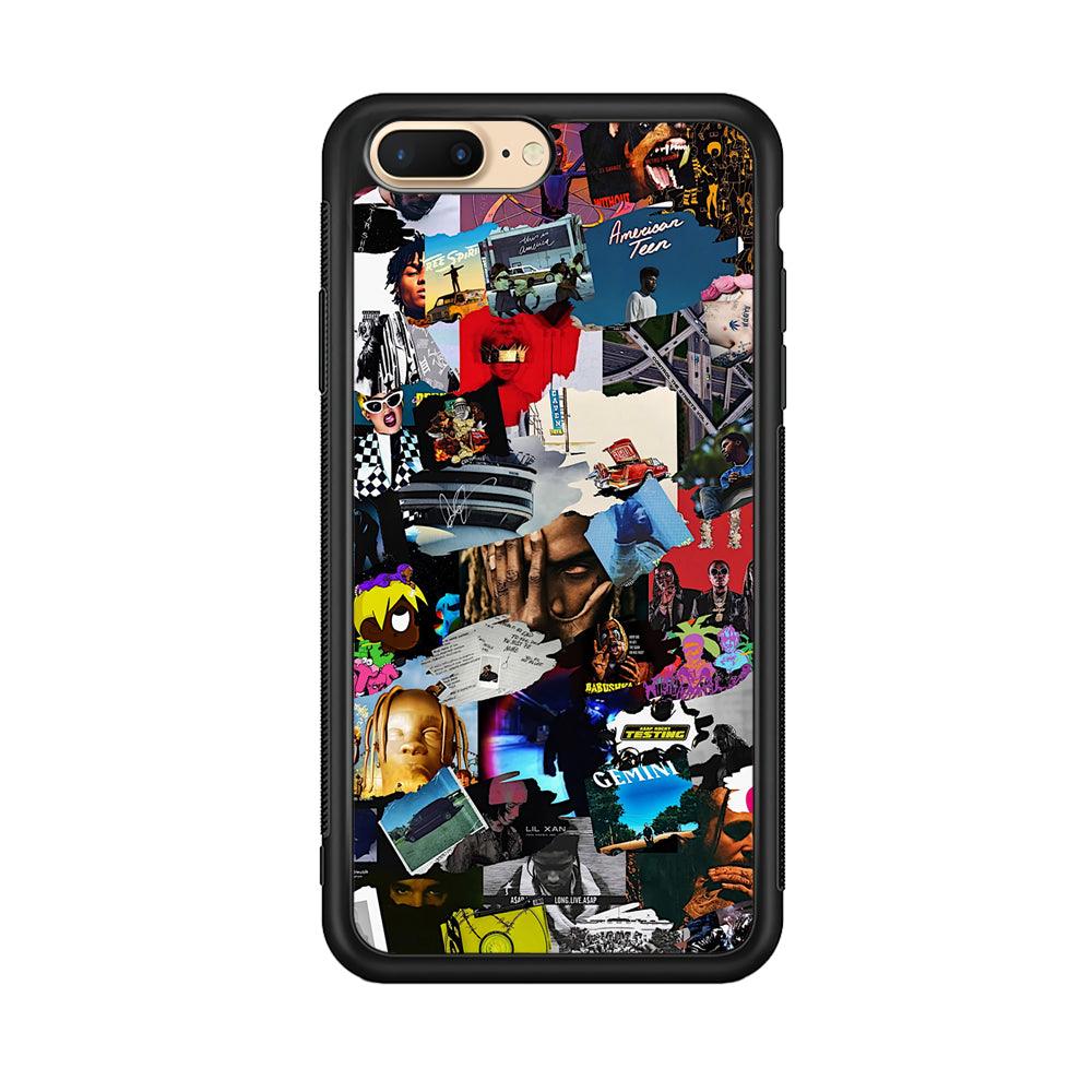 Rap Music Frame Work iPhone 7 Plus Case-Rubber Black (2D Case)-Oxvistore