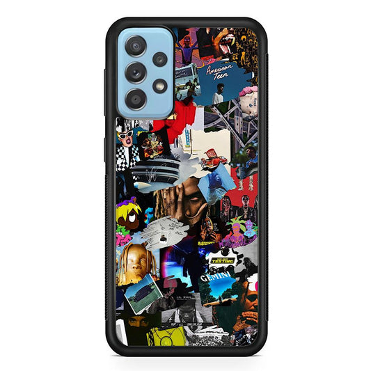 Rap Music Frame Work Samsung Galaxy A72 Case-Rubber Black (2D Case)-Oxvistore