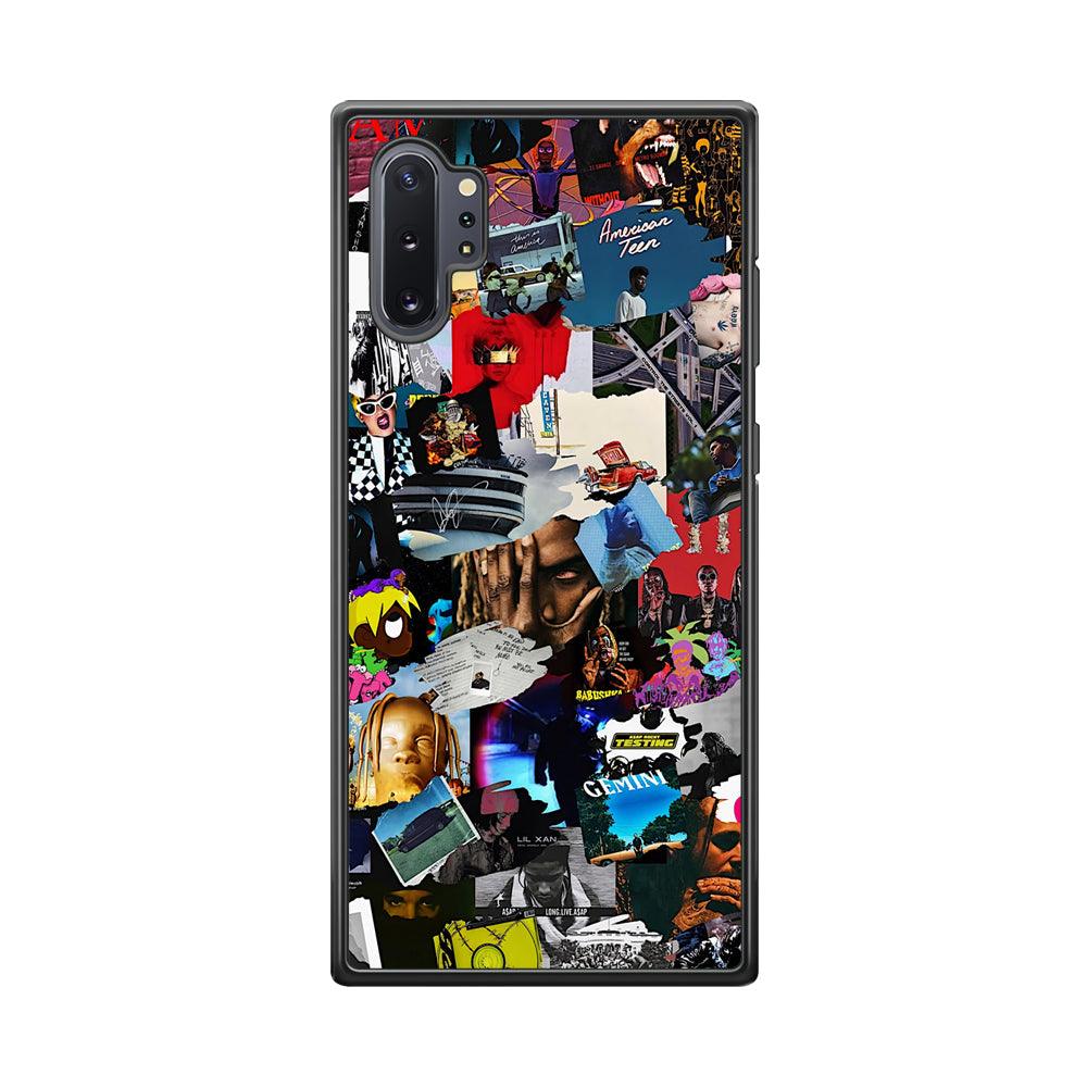 Rap Music Frame Work Samsung Galaxy Note 10 Plus Case-Rubber Black (2D Case)-Oxvistore