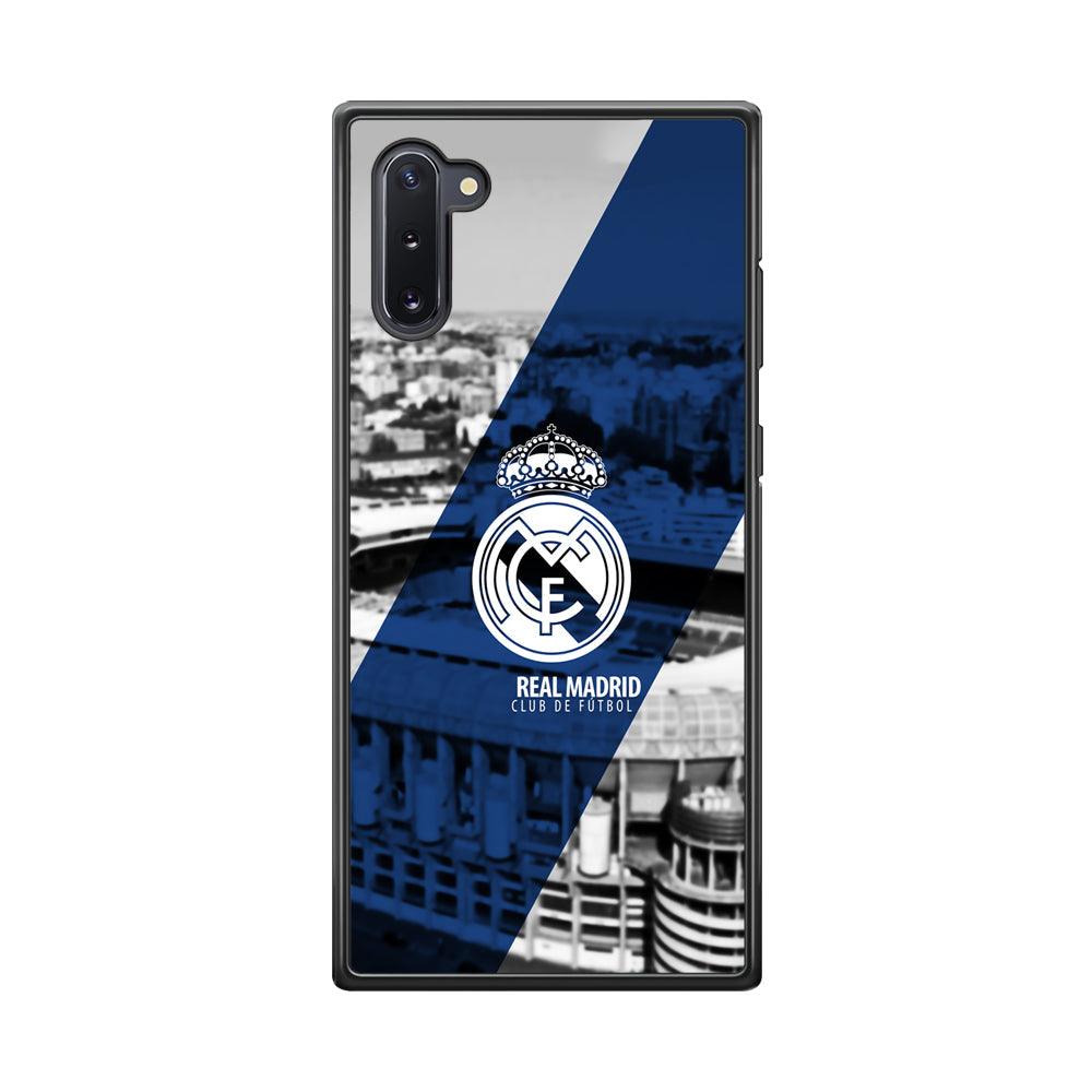 Real Madrid White Silhouette Samsung Galaxy Note 10 Case-Rubber Black (2D Case)-Oxvistore