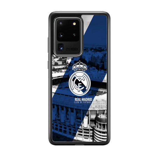 Real Madrid White Silhouette Samsung Galaxy S20 Ultra Case-Oxvistore