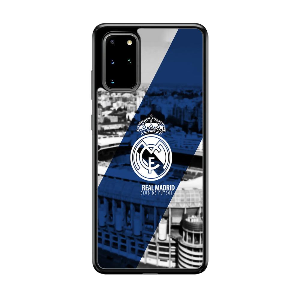 Real Madrid White Silhouette Samsung Galaxy S20 Plus Case-Rubber Black (2D Case)-Oxvistore