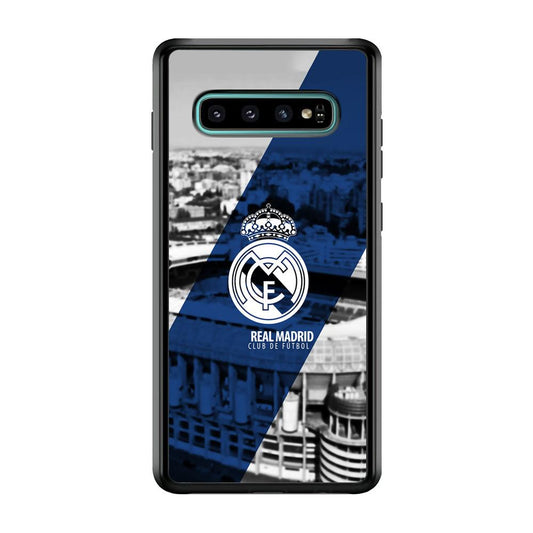 Real Madrid White Silhouette Samsung Galaxy S10 Case-Oxvistore