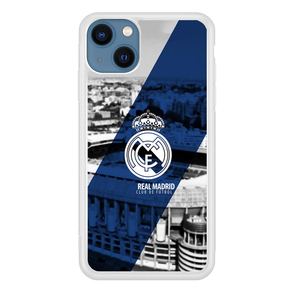 Real Madrid White Silhouette iPhone 14 Plus Case-Oxvistore