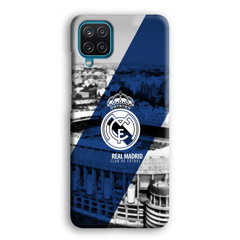 Real Madrid White Silhouette Samsung Galaxy A12 Case-Oxvistore