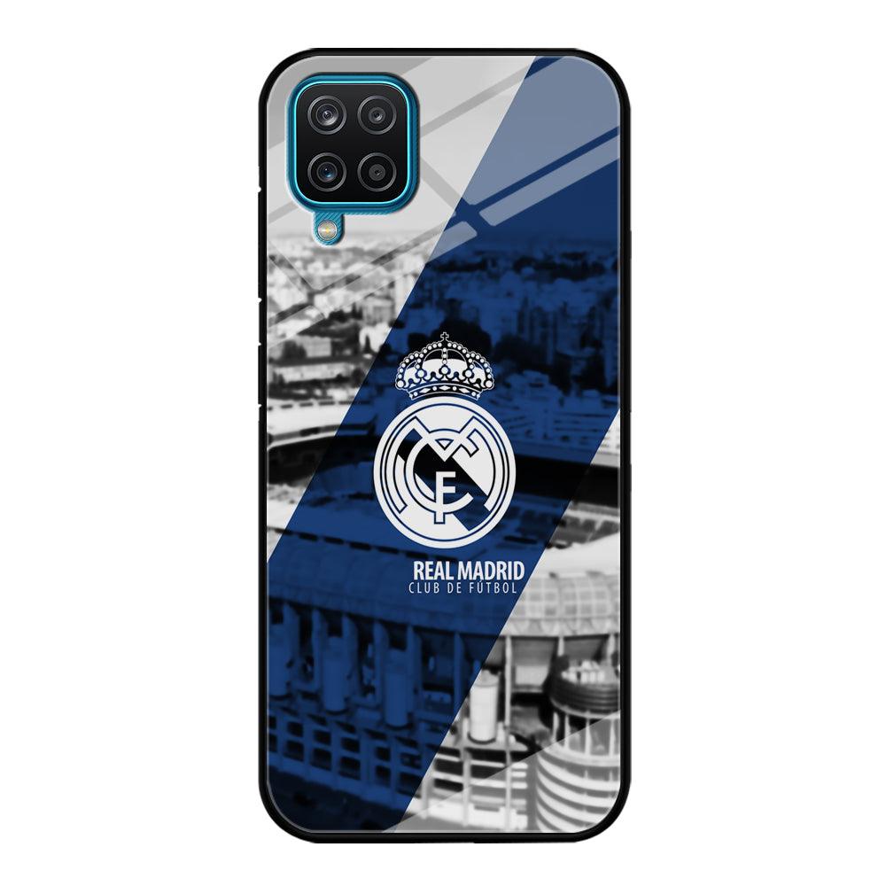 Real Madrid White Silhouette Samsung Galaxy A12 Case-Oxvistore