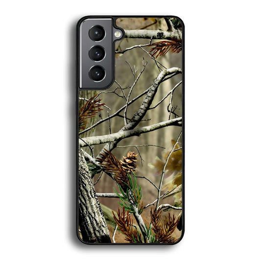 Realtree Light Camo Forest Samsung Galaxy S24 Case-Rubber Black (2D Case)-Oxvistore