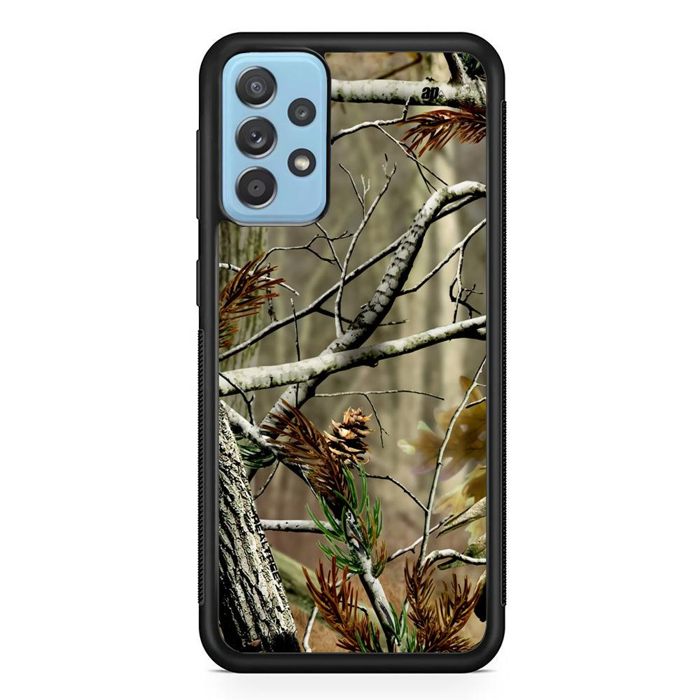 Realtree Light Camo Forest Samsung Galaxy A72 Case-Rubber Black (2D Case)-Oxvistore