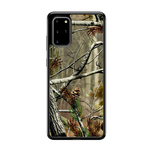Realtree Light Camo Forest Samsung Galaxy S20 Plus Case-Rubber Black (2D Case)-Oxvistore