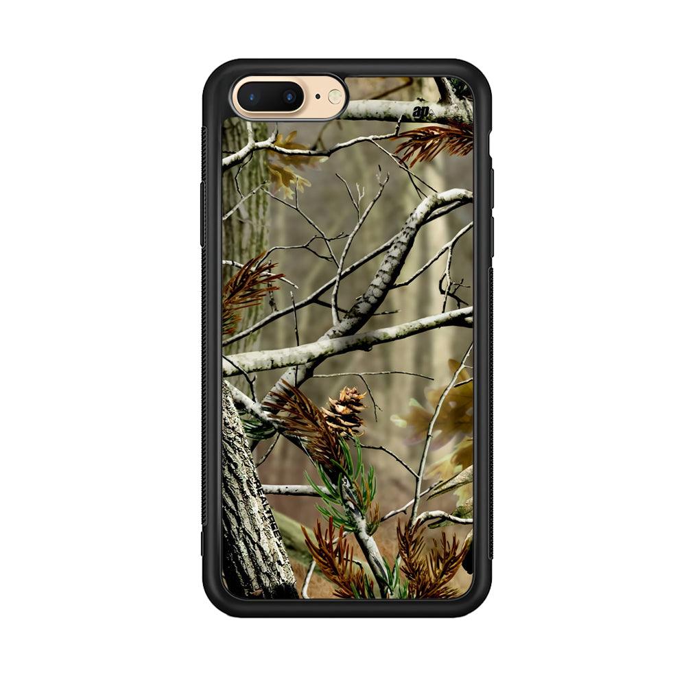 Realtree Light Camo Forest iPhone 7 Plus Case-Rubber Black (2D Case)-Oxvistore