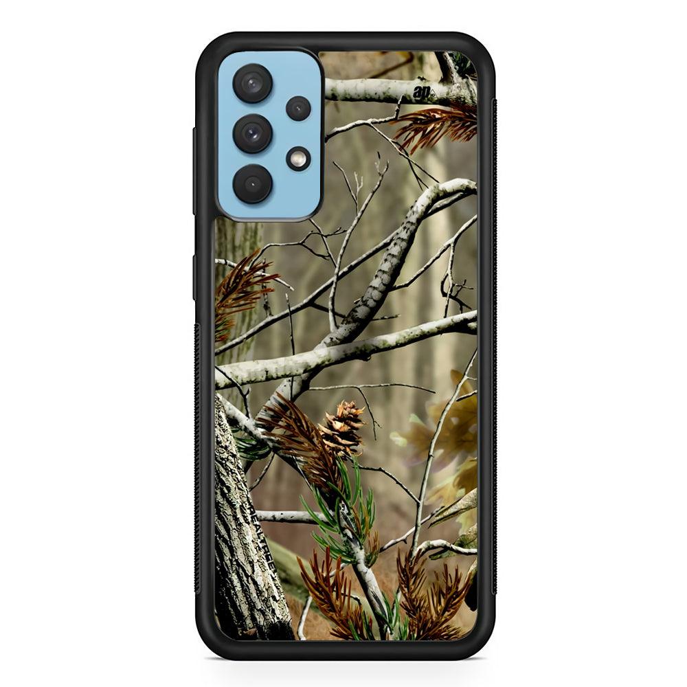 Realtree Light Camo Forest Samsung Galaxy A32 Case-Rubber Black (2D Case)-Oxvistore