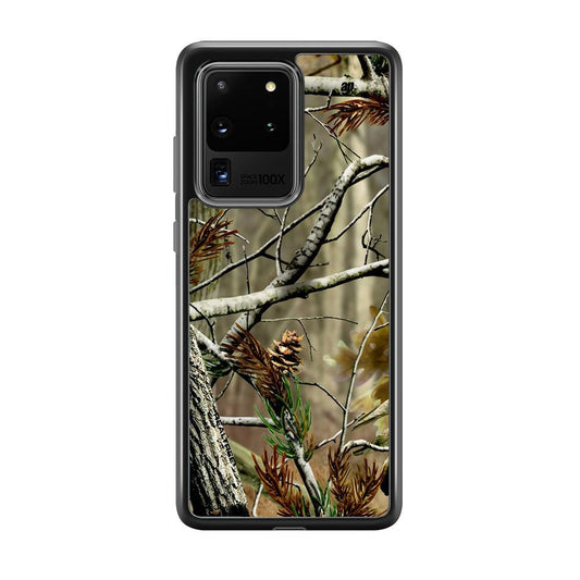 Realtree Light Camo Forest Samsung Galaxy S20 Ultra Case-Rubber Black (2D Case)-Oxvistore