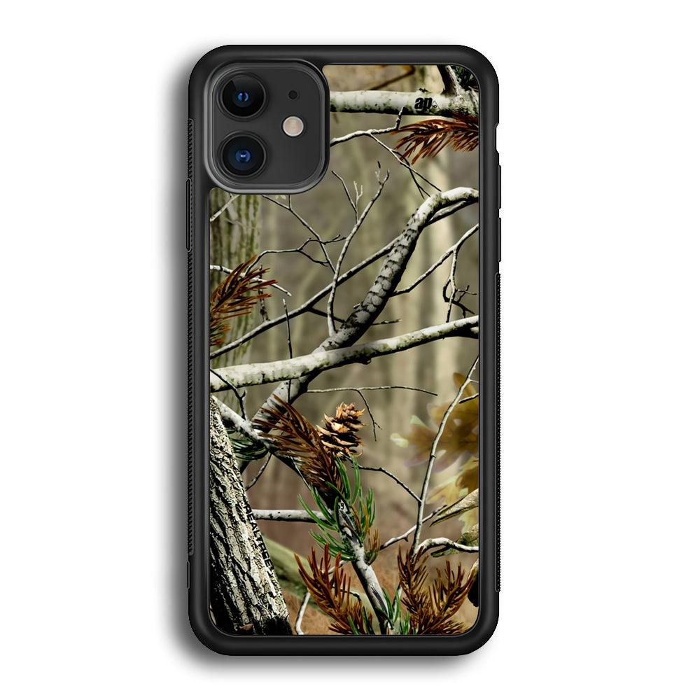 Realtree Light Camo Forest iPhone 12 Case-Rubber Black (2D Case)-Oxvistore
